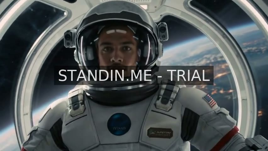 A real Standin AI video face swap render: a person's face swapped into a cinematic astronaut scene